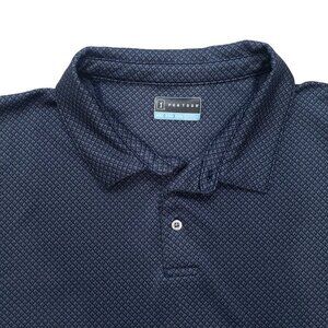 PGA Tour Golf Shirt Geometric Print Blue Mens Size XXL 2XL Travel Casual Preppy